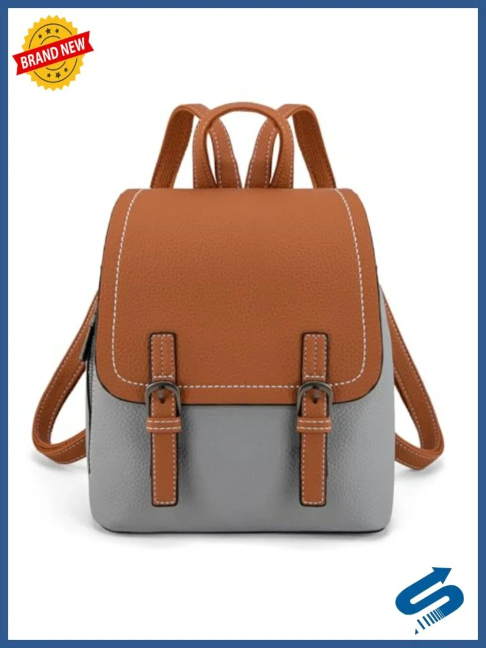 Vegan Leather Small Backpack Purse for Women Convertible Shoulder Bag
